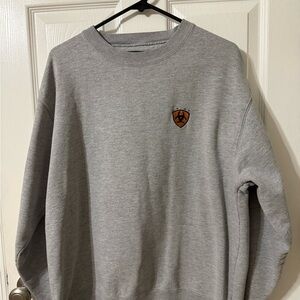Ariat Gray Crewneck Sweater with Logo